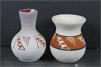 Signed Sioux Pottery Vases