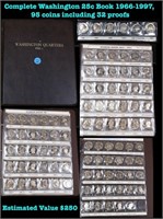 Complete Washington 25c Book 1966-1997, 95 coins i