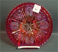 Fenton Red HOACGA Peacock & Dahlia Souvenir Plate