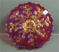 Fenton Red Holly Carnival Glass Plate