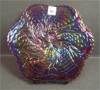 Westmoreland Red Peacock Tail & Daisy Plate