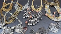 10 Costume Statement Necklaces - Mixed Metals