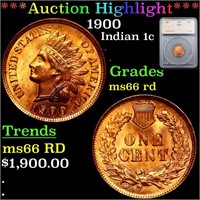 ***Auction Highlight*** 1900 Indian Cent 1c Graded