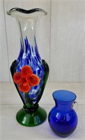 Cobalt Blue Vase with Flower & Pitcher from Japan