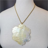 Vintage Mother of Pearl "Flower" on 22KGL Chain