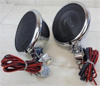 2 Motorcycle Handlebar Speakers - Chrome