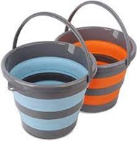 2pc Collapsible Buckets Grey/Blue/Orange