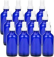 12 Pack of Blue Glass Spray Bottles