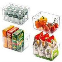 Set of 4 Plastic Pantry Organizers, Clear