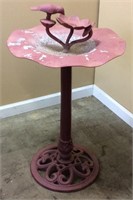 VTG. RED CAST IRON/ALUMINUM BIRD BATH