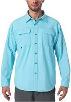 Men's Naviskin UPF50+ Button Up, Blue, XL
