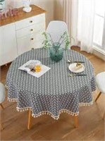 Round Table Cloth, Grey Cheveron