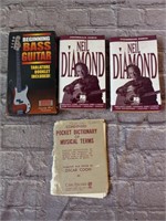 Bass Guitar VHS, 2 Neil Diamond Song Books,