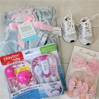 Baby Girl - Blanket w/Hood,Healthcare Kit, & Nikes