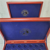 2 Franklin Mint Presidential Coin Cherry Wood Box