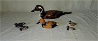 Wood and Porcelain Hand Painted Ducks