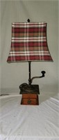 Primitive Dovetailed Coffee Grinder Lamp
