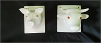 Cow and Pig Porcelain Towel/Apron Holders
