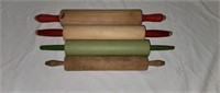 4 Vintage Wood and Plastic Rolling Pins