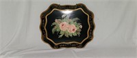 Vintage Toleware Hand Painted Tray