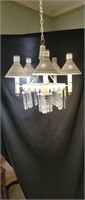 White Tole Hanging Light Fixture