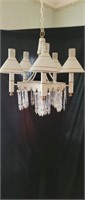 White Tole Hanging Light Fixture