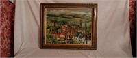 Vintage Wood Gilded Frame w 1968 Oil Painting