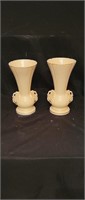 2 Vintage Wedgewood Ivory Gold Trim Swan Vases