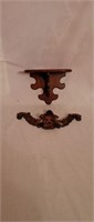 Mahogany Plate Wall Shelf, Carved Pediment