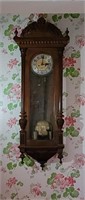 Victorian Walnut Carved Regulator Wall Clock