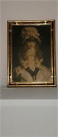 Antique Gilded Wood Frame w Child's Print