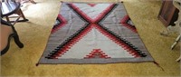 53"x73" Vintage Navajo Hand Woven Wool Rug