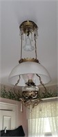 Victorian Milk Glass Hanging Lamp