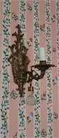 Victorian Brass Electrified Wall Sconce