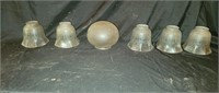 6 Vintage Frosted Etched Lamp Shades