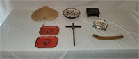 Brass Dresser, Crucifix and Collectibles