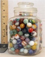 Jar of agate marbles
