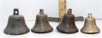 4 brass bells