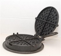 stove top flip over cast iron waffle iron with