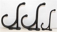 3 cast iron harness hooks