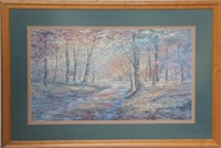 Impressionist Landscape - forest and stream