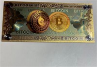 Billet de Bitcoin plaqué or