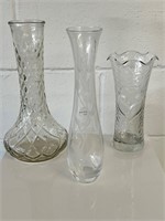 Lot of 3 vases bud vases
