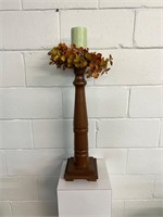 Tall wooden candle holder