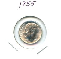 1955 Roosevelt Silver Dime