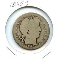 1895-S Barber Silver Half Dollar
