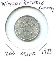Wiemar Republic German 200 Mark - 1923