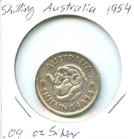 Shilling Australia 1954 - .09 oz Silver