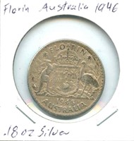 Florin Australia 1946 - .18 oz Silver