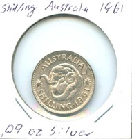 Shilling Australia 1961 - .09 oz Silver